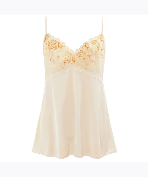 AMOSTYLE BY Triumph（アモスタイルバイトリンプ）の「ロングキャミソール ナショナルフラワー AMST1386 L.CAMI JX（その他アンダーウェア/インナー・レディース・ブルー/ホワイト・L/M）」の2枚目の写真