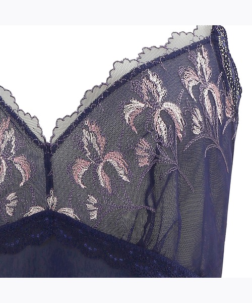 AMOSTYLE BY Triumph（アモスタイルバイトリンプ）の「ロングキャミソール ナショナルフラワー AMST1386 L.CAMI JX（その他アンダーウェア/インナー・レディース・ブルー/ホワイト・L/M）」の8枚目の写真