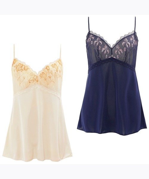 AMOSTYLE BY Triumph（アモスタイルバイトリンプ）の「ロングキャミソール ナショナルフラワー AMST1386 L.CAMI JX（その他アンダーウェア/インナー・レディース・ブルー/ホワイト・L/M）」の9枚目の写真