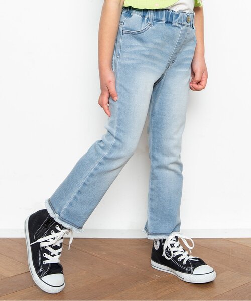 BREEZE（ブリーズ）の「フリンジフレアパンツ_ストレッチ 9分丈（その他パンツ・キッズ・ブルー/ブラック・130/100/80/110/90/120/140）」の2枚目の写真
