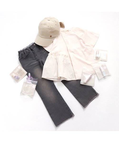 BREEZE（ブリーズ）の「フリンジフレアパンツ_ストレッチ 9分丈（その他パンツ・キッズ・ブルー/ブラック・130/100/80/110/90/120/140）」の10枚目の写真