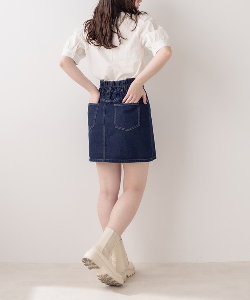 OLIVE des OLIVE（オリーブデオリーブ）の「半袖ボウタイブラウス（シャツ/ブラウス・レディース・ホワイト/ネイビー/オフホワイト・FREE）」の4枚目の写真