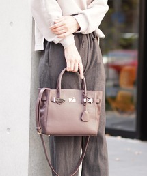[GINA CLAIR]牛革レザーハンドバッグ2way