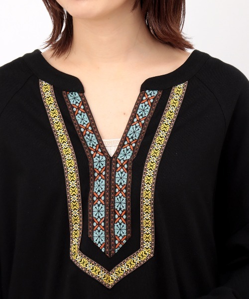 チチカカ（チチカカ）の「リサイクルコットン×チロリープルオーバー（シャツ/ブラウス・レディース・ホワイト/ブラック・FREE）」の10枚目の写真