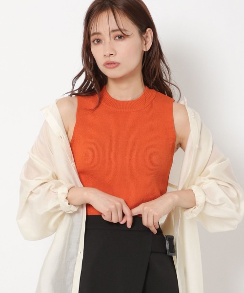 mysty woman（ミスティウーマン）の「アメスリニットタンク 283376（タンクトップ・レディース・ブラック/パープル/オレンジ/ライトベージュ・FREE）」の4枚目の写真