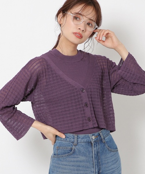 mysty woman（ミスティウーマン）の「アメスリニットタンク 283376（タンクトップ・レディース・ブラック/パープル/オレンジ/ライトベージュ・FREE）」の5枚目の写真