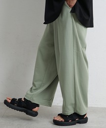 ルーズ イージーパンツ ワイドパンツ ２タック スラックス 梨地素材 ワイド バルーンパンツ 春服 冬服