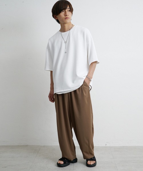 MinoriTY(マイノリティ)の「ルーズ イージーパンツ ワイドパンツ 2タック スラックス 梨地素材 ワイド バルーンパンツ 春服 冬服(スラックス・メンズ・ブラック/ベージュ/ミント・M/L)」の9枚目の写真