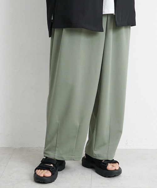 MinoriTY(マイノリティ)の「ルーズ イージーパンツ ワイドパンツ 2タック スラックス 梨地素材 ワイド バルーンパンツ 春服 冬服(スラックス・メンズ・ブラック/ベージュ/ミント・M/L)」の10枚目の写真