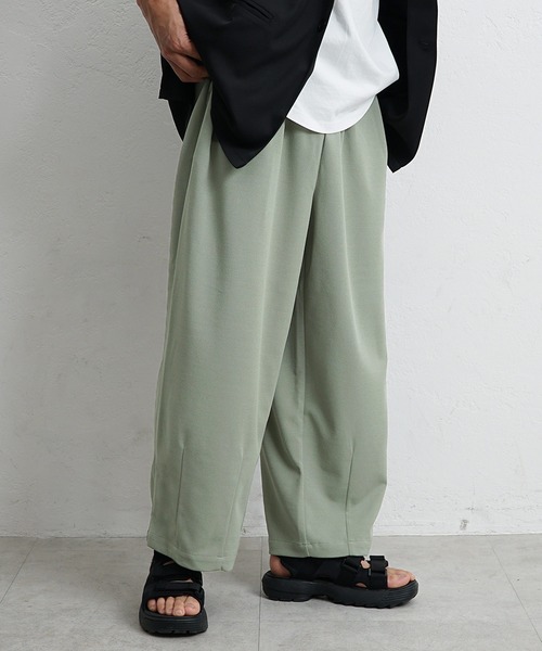 MinoriTY(マイノリティ)の「ルーズ イージーパンツ ワイドパンツ 2タック スラックス 梨地素材 ワイド バルーンパンツ 春服 冬服(スラックス・メンズ・ブラック/ベージュ/ミント・M/L)」の11枚目の写真