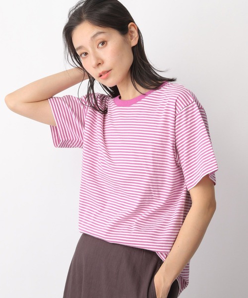 LEPSIM（レプシィム）の「ホソピッチボーダーＴ　283301（Tシャツ/カットソー・レディース・ブラック/ピンク/イエロー/グリーン・FREE）」の4枚目の写真