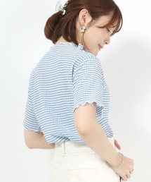 ギンガムチェック シアー ジャガードメローTシャツ