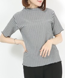 ギンガムチェック シアー ジャガードメローTシャツ