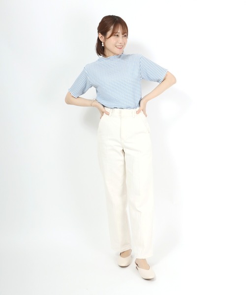 Salong hameu（サロン ハミュー）の「ギンガムチェック シアー ジャガードメローTシャツ（Tシャツ/カットソー・レディース・ブラック/ブルー/グリーン・M/L）」の8枚目の写真