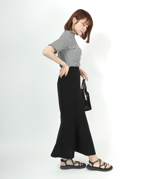 Salong hameu（サロン ハミュー）の「ギンガムチェック シアー ジャガードメローTシャツ（Tシャツ/カットソー・レディース・ブラック/ブルー/グリーン・M/L）」の21枚目の写真