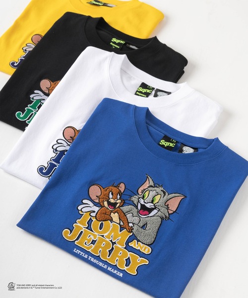 セール Tom Jerry トムとジェリー レトロイラスト ワッペン刺繍 半袖tシャツ ビッグシルエット Tシャツ カットソー Tom Jerry トムアンドジェリー のファッション通販 Zozotown