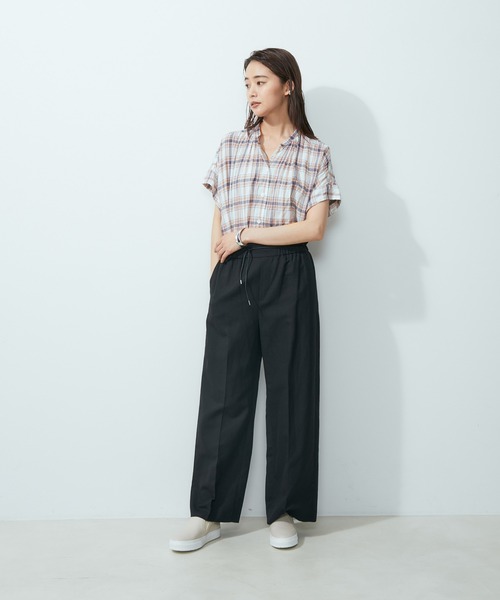 SALON adam et rope'（サロン アダム エ ロペ）の「【洗える】シルク混チェックオーバーシャツブラウス（シャツ/ブラウス・レディース・パープル/オレンジ・FREE）」の17枚目の写真