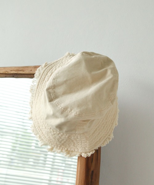 Chillfar（チルファー）の「フリンジツイルバケットハット（ハット・レディース・ブラック/アイボリー/グレイッシュベージュ・FREE）」の7枚目の写真