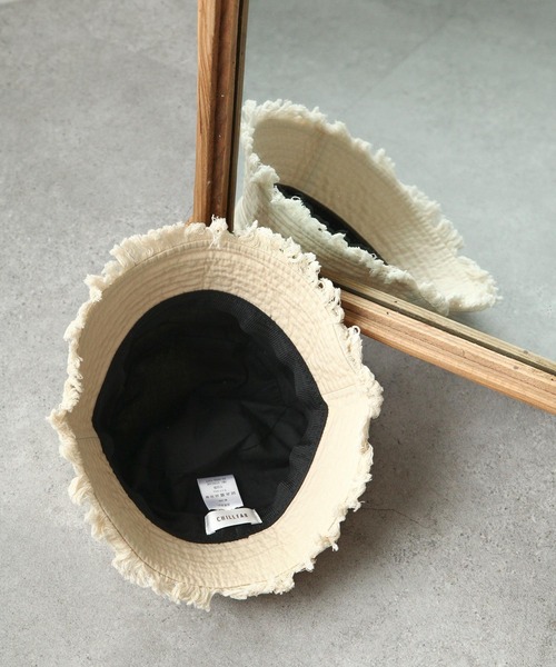 Chillfar（チルファー）の「フリンジツイルバケットハット（ハット・レディース・ブラック/アイボリー/グレイッシュベージュ・FREE）」の9枚目の写真