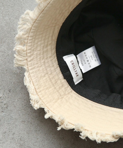 Chillfar（チルファー）の「フリンジツイルバケットハット（ハット・レディース・ブラック/アイボリー/グレイッシュベージュ・FREE）」の10枚目の写真