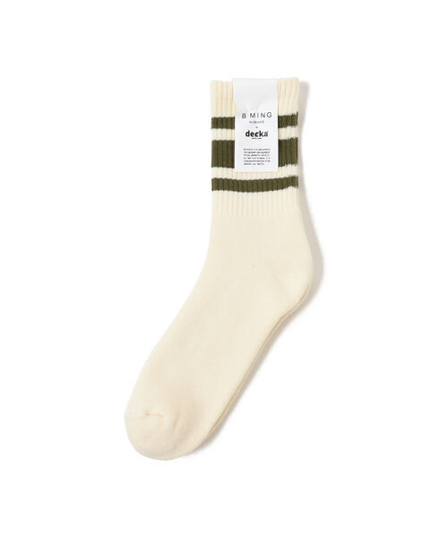 B:MING by BEAMS(ビーミングバイビームス)の「decka quality socks x B:MING by BEAMS / 別注 ヘビーウェイト ライン ソックス(ソックス/靴下・メンズ・オリーブ/ブラック系その他4/イエロー系その他5/レッド系その他7・ONE SIZE)」の8枚目の写真