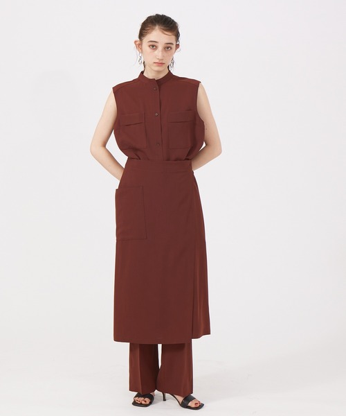 Rouge vif（ルージュヴィフ）の「【セットアップ対応】ノースリブラウス（シャツ/ブラウス・レディース・ブラック/ブラウン・フリー）」の12枚目の写真