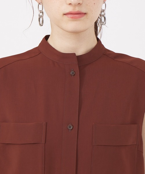 Rouge vif（ルージュヴィフ）の「【セットアップ対応】ノースリブラウス（シャツ/ブラウス・レディース・ブラック/ブラウン・フリー）」の3枚目の写真