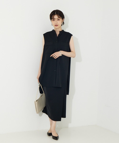 Rouge vif（ルージュヴィフ）の「【セットアップ対応】ノースリブラウス（シャツ/ブラウス・レディース・ブラック/ブラウン・フリー）」の13枚目の写真