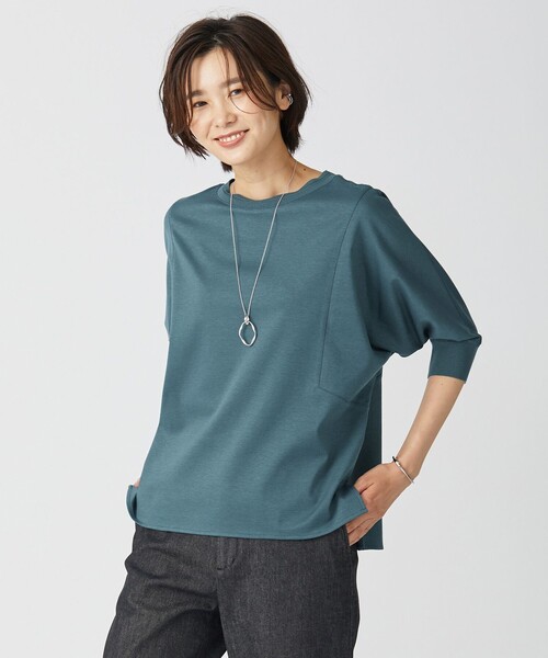 J.PRESS(ジェイプレス)の「ストレッチポンチ ドルマンスリーブ カットソー(Tシャツ/カットソー・レディース・グレー系/ダークグリーン系/パープル系/ライトグレー系・T13)」の3枚目の写真