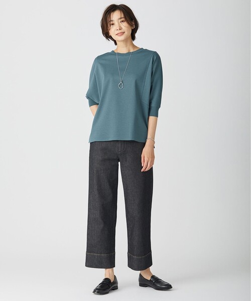 J.PRESS(ジェイプレス)の「ストレッチポンチ ドルマンスリーブ カットソー(Tシャツ/カットソー・レディース・グレー系/ダークグリーン系/パープル系/ライトグレー系・T13)」の7枚目の写真