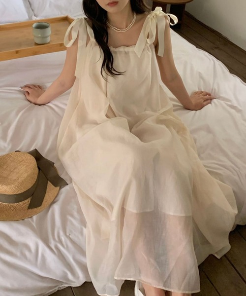 me+em select（ミームセレクト）の「ショルダーリボンシアーロング