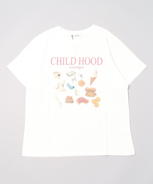 Auntie Rosa（アンティローザ）の「CHILDHOODTシャツ（Tシャツ/カットソー・レディース・レッド/ブルー・FREE）」の9枚目の写真