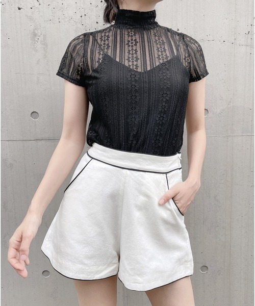 lilLilly(リルリリー)の「リネンショートパンツ(その他パンツ・レディース・ホワイト/ブラック/ピンク・FREE)」の1枚目の写真