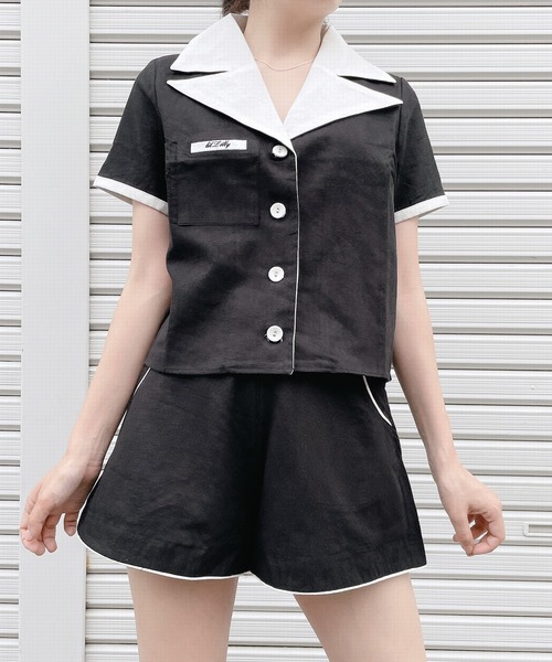 lilLilly(リルリリー)の「リネンショートパンツ(その他パンツ・レディース・ホワイト/ブラック/ピンク・FREE)」の7枚目の写真