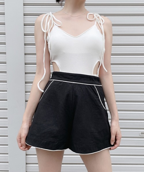 lilLilly(リルリリー)の「リネンショートパンツ(その他パンツ・レディース・ホワイト/ブラック/ピンク・FREE)」の11枚目の写真