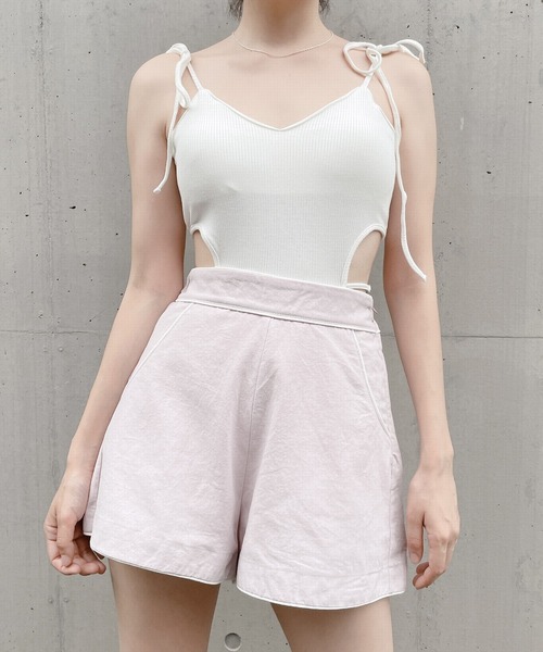 lilLilly(リルリリー)の「リネンショートパンツ(その他パンツ・レディース・ホワイト/ブラック/ピンク・FREE)」の13枚目の写真