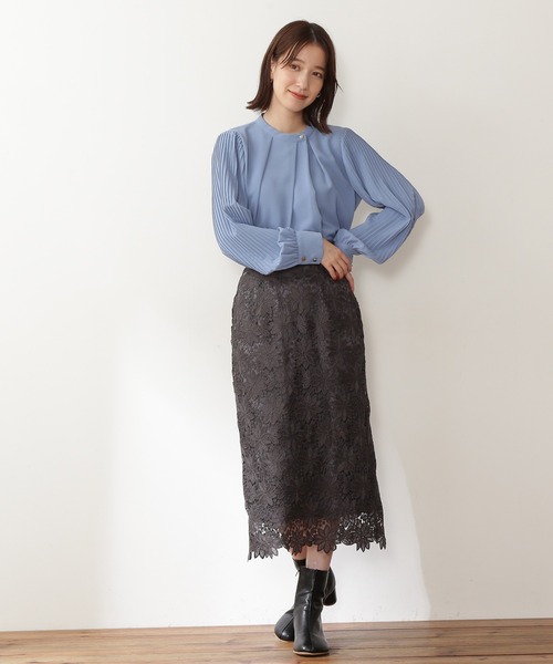 N.（N. Natural Beauty Basic）（エヌエヌナチュラルビューティーベーシック）の「【追加生産】◆ゴールドボタンプリーツブラウス（シャツ/ブラウス・レディース・オフホワイト/ライトグリーン/ブルー/ベージュ・MEDIUM）」の15枚目の写真