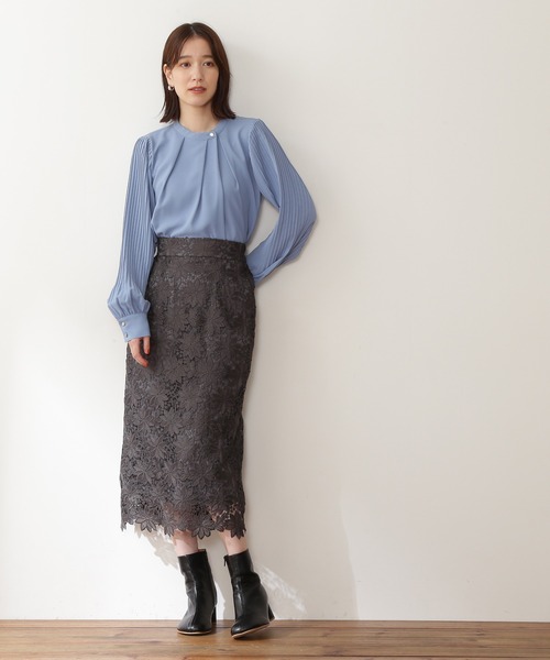 N.（N. Natural Beauty Basic）（エヌエヌナチュラルビューティーベーシック）の「【追加生産】◆ゴールドボタンプリーツブラウス（シャツ/ブラウス・レディース・オフホワイト/ライトグリーン/ブルー/ベージュ・MEDIUM）」の16枚目の写真