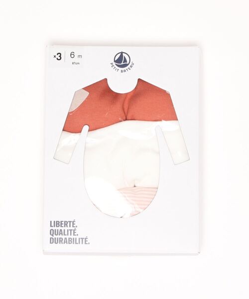 PETIT BATEAU（プチバトー）の「長袖ボディ３枚組（インナーウェア/肌着・キッズ・その他・6MONTH/12MONTH/18MONTH/24MONTH）」の3枚目の写真