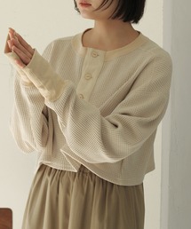 Crisp | ヘンリーショートワッフルTシャツ(Tシャツ/カットソー)