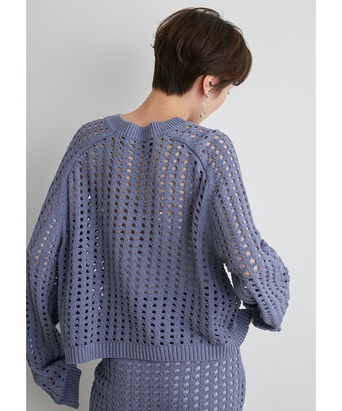 新品タグ付き 【emmi atelier】 メッシュニット プルオーバー 長袖 emmi（エミ）の「【emmi atelier】メッシュニットプルオーバー