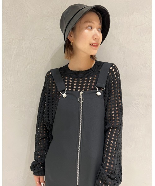 新品タグ付き 【emmi atelier】 メッシュニット プルオーバー 長袖 emmi（エミ）の「【emmi atelier】メッシュニットプルオーバー