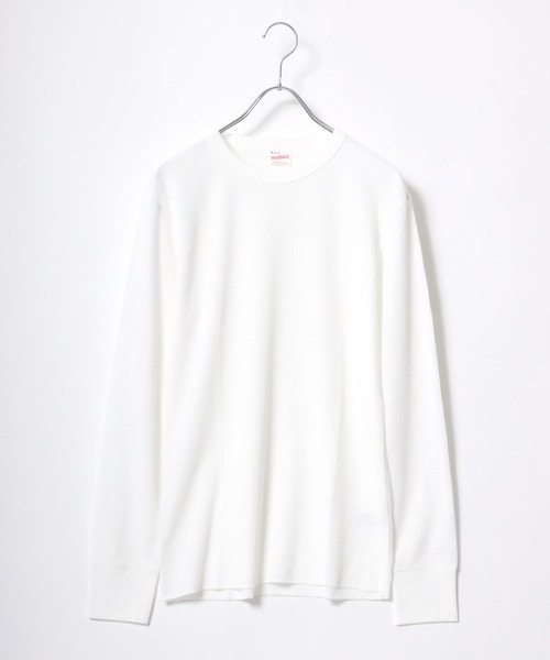 Healthknit（ヘルスニット）の「Healthknit（ヘルスニット）ベーシック ワッフルクルーネック長袖ロンＴ/サーマル無地・ボーダーリンガー/1P（Tシャツ/カットソー・レディース・オフホワイト/ネイビー×ホワイト/ブラック×ホワイト/レッド系その他/ブラック/ブルー系その他/ブラウン系その他/グリーン系その他/カーキブラウン・M/L/XL）」の14枚目の写真