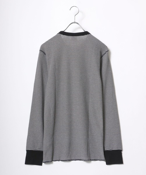 Healthknit（ヘルスニット）の「Healthknit（ヘルスニット）ベーシック ワッフルクルーネック長袖ロンＴ/サーマル無地・ボーダーリンガー/1P（Tシャツ/カットソー・レディース・オフホワイト/ネイビー×ホワイト/ブラック×ホワイト/レッド系その他/ブラック/ブルー系その他/ブラウン系その他/グリーン系その他/カーキブラウン・M/L/XL）」の11枚目の写真