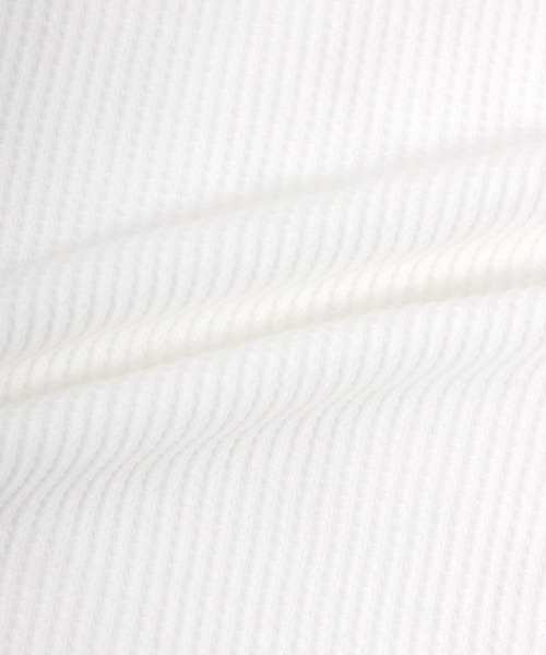 Healthknit（ヘルスニット）の「Healthknit（ヘルスニット）ベーシック ワッフルクルーネック長袖ロンＴ/サーマル無地・ボーダーリンガー/1P（Tシャツ/カットソー・レディース・オフホワイト/ネイビー×ホワイト/ブラック×ホワイト/レッド系その他/ブラック/ブルー系その他/ブラウン系その他/グリーン系その他/カーキブラウン・M/L/XL）」の17枚目の写真
