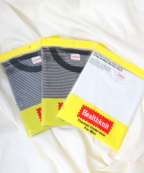 Healthknit（ヘルスニット）の「Healthknit（ヘルスニット）ベーシック ワッフルクルーネック長袖ロンＴ/サーマル無地・ボーダーリンガー/1P（Tシャツ/カットソー・レディース・オフホワイト/ネイビー×ホワイト/ブラック×ホワイト/レッド系その他/ブラック/ブルー系その他/ブラウン系その他/グリーン系その他/カーキブラウン・M/L/XL）」の10枚目の写真