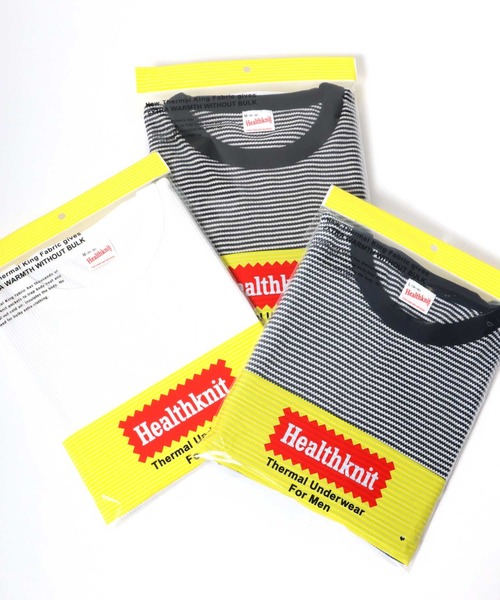 Healthknit（ヘルスニット）の「Healthknit（ヘルスニット）ベーシック ワッフルクルーネック長袖ロンＴ/サーマル無地・ボーダーリンガー/1P（Tシャツ/カットソー・レディース・オフホワイト/ネイビー×ホワイト/ブラック×ホワイト/レッド系その他/ブラック/ブルー系その他/ブラウン系その他/グリーン系その他/カーキブラウン・M/L/XL）」の20枚目の写真