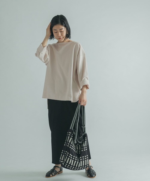 FORK&SPOON（フォークアンドスプーン）の「FORK&SPOON　ジャガードプルオーバー（Tシャツ/カットソー・レディース・アイボリー/グレー系その他/ブラック・1）」の9枚目の写真