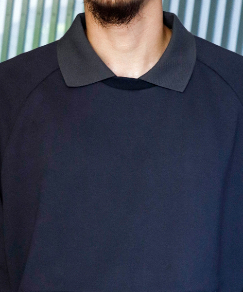 no.(ナンバー)の「【no. / ナンバー】WISM 別注 DOUBLE COLLAR NECK SWEAT(スウェット・メンズ・ネイビー・SMALL/MEDIUM)」の5枚目の写真