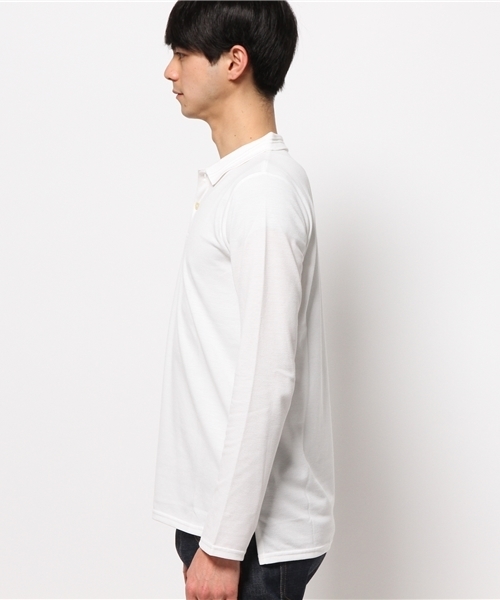 Lui's（ルイス）の「Lui's(ルイス) 鹿の子L/Sポロシャツ（ポロシャツ・メンズ・ホワイト/ブラック・MEDIUM/SMALL）」の4枚目の写真